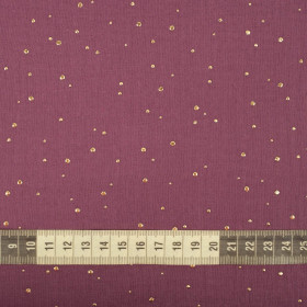 GOLDEN DOTS / HEATHER - Cotton muslin