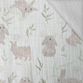 BEIGE BUNNIES (PASTEL BUNNIES) - Cotton muslin