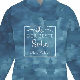 KID'S HOODIE (98/104) - DER BESTE SOHN DER WELT / CAMOUFLAGE pat. 2 (dark blue) - looped knit fabric