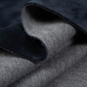 NAVY - double-sided velvet with knit
