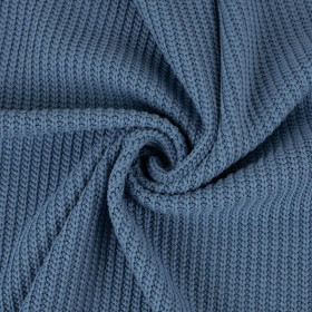MUTED BLUE - Cotton sweater knit fabric