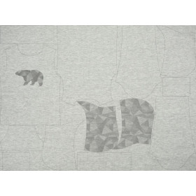 MEN’S HOODIE (COLORADO) - GEOMETRIC BEAR (ADVENTURE)  / melange light grey - sewing set 