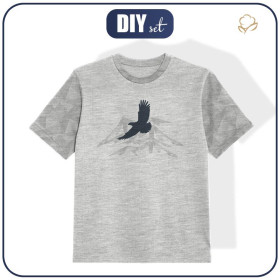 KID’S T-SHIRT- EAGLE (ADVENTURE)/ melange light grey- single jersey