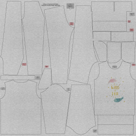 Children's tracksuit (MILAN) - PASTEL FEATHERS (WILD & FREE) / M-01 melange light grey - looped knit fabric