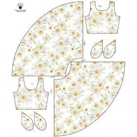 DRESS "ISABELLE" - PASTEL DAISIES PAT. 1 - sewing set