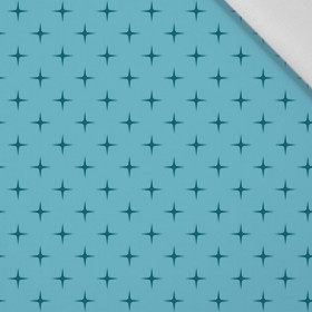 FIRST STAR ( dark blue ) / turquoise - Cotton woven fabric