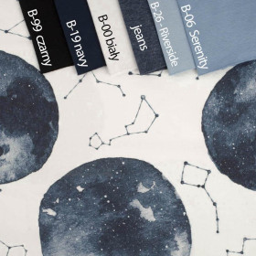 PLANETS AND CONSTELLATIONS (GALACTIC ANIMALS) - looped knit fabric