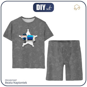 CHILDREN'S PAJAMAS "ADA"  (98/104) - POLICE OFFICER / dark grey - sewing set 