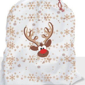 REINDEER / brown - white - Cotton woven fabric panel / Choice of sizes