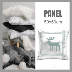 CUSHION PANEL - REINDEER / grey