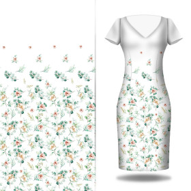 ROSES AND LEAVES PAT. 2 - dress panel Linen 100%