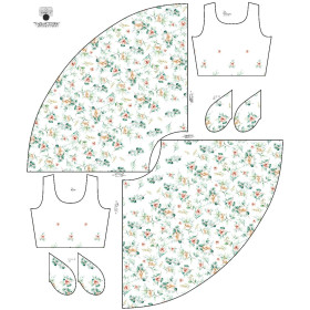 DRESS "ISABELLE" - ROSES AND LEAVES PAT. 2 - sewing set
