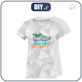 WOMEN’S T-SHIRT - RUN LIKE YOU MEAN IT / ice - single jersey