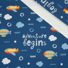 PLANES (ADVENTURE BEGINS) / dark blue (ADVENTURE BEGINS) - looped knit fabric