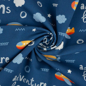 PLANES (ADVENTURE BEGINS) / dark blue (ADVENTURE BEGINS) - looped knit fabric