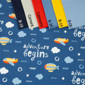 PLANES (ADVENTURE BEGINS) / dark blue (ADVENTURE BEGINS) - looped knit fabric