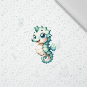 SEAHORSE (SEA ANIMALS PAT. 2) - panel (60cm x 50cm) Cotton woven fabric