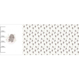 GREY BUNNY pat. 1 (PASTEL BUNNIES) - panoramic panel looped knit (60cm x 155cm)
