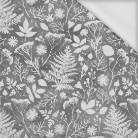 WHITE  FERNS (GREY) / white- looped knit fabric