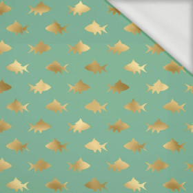 GOLDEN FISH (GOLDEN OCEAN) / mint - looped knit fabric