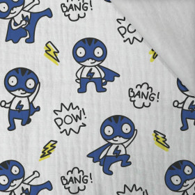 SUPERHERO / blue  - Cotton muslin