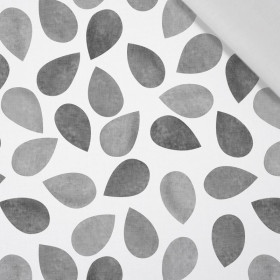 BIG LEAVES MIX / grey  - Cotton woven fabric