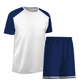 Children's sport outfit "PELE" - WHITE-DARK BLUE - sewing set 