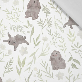 GREY BUNNIES pat. 1 (PASTEL BUNNIES) - Cotton woven fabric