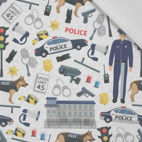 POLICE (HOBBIES AND JOBS) / acid -  Cotton woven fabric