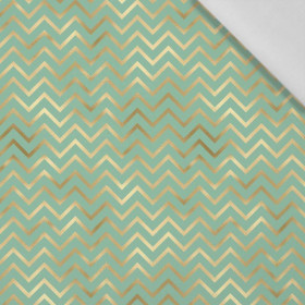 GOLDEN ZIGZAGS (GOLDEN OCEAN) / mint - Cotton woven fabric