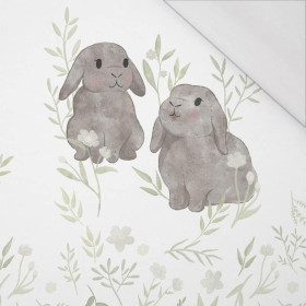 GREY BUNNIES (PASTEL BUNNIES) - SINGLE JERSEY PANORAMIC PANEL (60cm x 155cm)