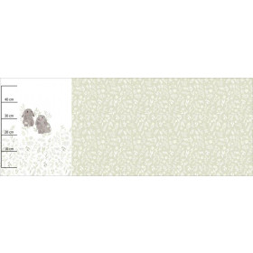 GREY BUNNIES (PASTEL BUNNIES) - SINGLE JERSEY PANORAMIC PANEL (60cm x 155cm)