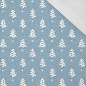CHRISTMAS TREES WITH STARS / ACID WASH - blue - single jersey with elastane 