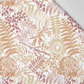 GOLDEN FERNS / white - Cotton woven fabric