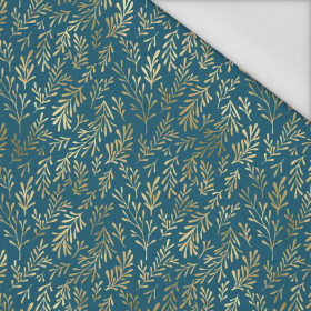 GOLDEN CORALS (GOLDEN OCEAN) / sea blue - Waterproof woven fabric
