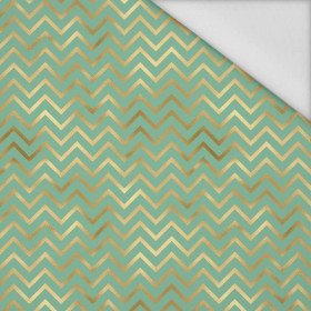 GOLDEN ZIGZAGS (GOLDEN OCEAN) / mint - Waterproof woven fabric