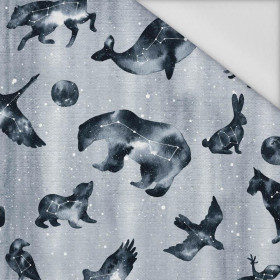 ANIMALS MIX (GALACTIC ANIMALS) / grey - Waterproof woven fabric