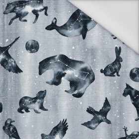 ANIMALS MIX (GALACTIC ANIMALS) / grey - Waterproof woven fabric