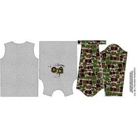 LONGSLEEVE - TRACTOR GREEN  / melange light grey - sewing set