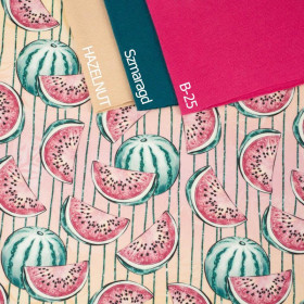 TROPICAL WATERMELONS - looped knit fabric