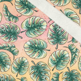 TROPICAL MONSTERAS - looped knit fabric