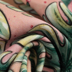 TROPICAL MONSTERAS - looped knit fabric