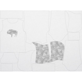 MEN’S HOODIE (COLORADO) - GEOMETRIC EUROPEAN BISON (ADVENTURE)  / white - sewing set 