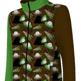 "MAX" CHILDREN'S TRAINING JACKET - UFO AND ROCKETS / triangles (AREA 51) - knit with short nap