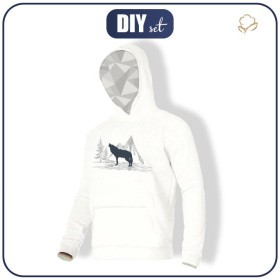 MEN’S HOODIE (COLORADO) - WOLF (ADVENTURE) / white - sewing set 