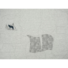 MEN’S HOODIE (COLORADO) - WOLF (ADVENTURE) / melange light grey - sewing set