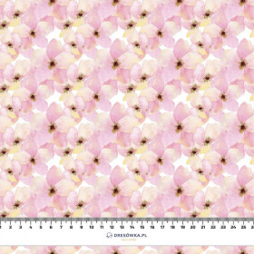 PINK FLOWERS (IN THE MEADOW) - Cotton woven fabric