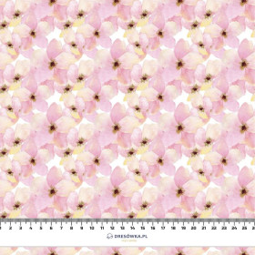 PINK FLOWERS (IN THE MEADOW) - Cotton woven fabric