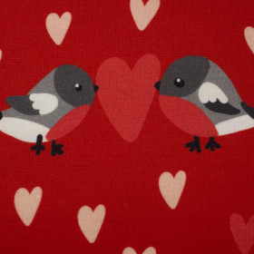 BIRDS IN LOVE PAT. 2 / RED (BIRDS IN LOVE) - single jersey with elastane 