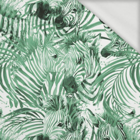 ZEBRA (green) / white - looped knit fabric